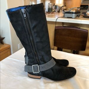 John Fluevog Black suede boots size 11
